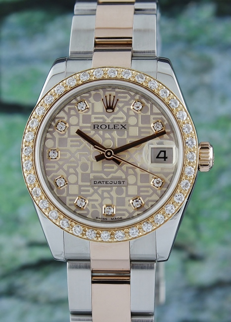 (image for) A ROLEX MID SIZE STEEL & 18K PINK GOLD OYSTER PERPETUAL DATEJUST / 178241